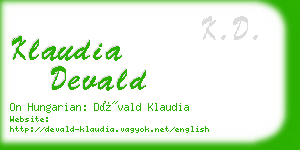 klaudia devald business card